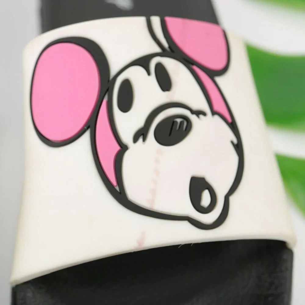 Disney Girls Mickey Mouse Sandal Size 5 Slide Black Pink Rubber Beach Waterpark